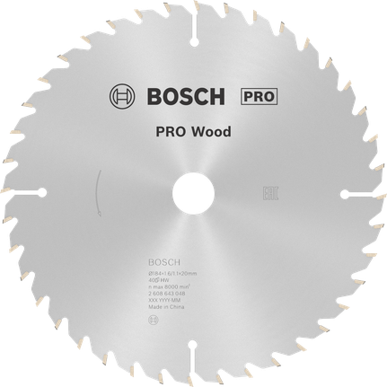 ใบเลื่อยวงเดือน PRO Wood, 184 x 1.6 x 20 มม. ใบเลื่อยวงเดือน PRO Wood, 184 x 1.6 x 20 มม.