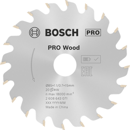 ใบเลื่อยวงเดือน PRO Wood, 85 x 1.1 x 15 มม. ใบเลื่อยวงเดือน PRO Wood, 85 x 1.1 x 15 มม.