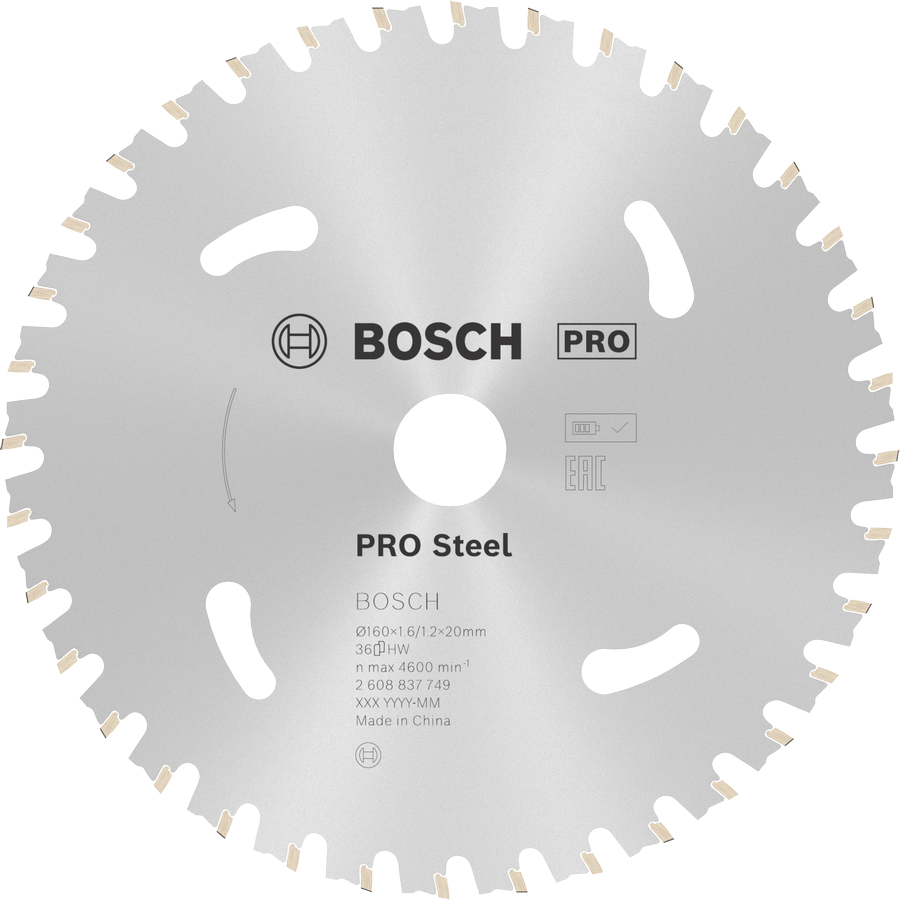 ใบเลื่อยวงเดือนไร้สาย Bosch PRO Steel 36 ฟัน.