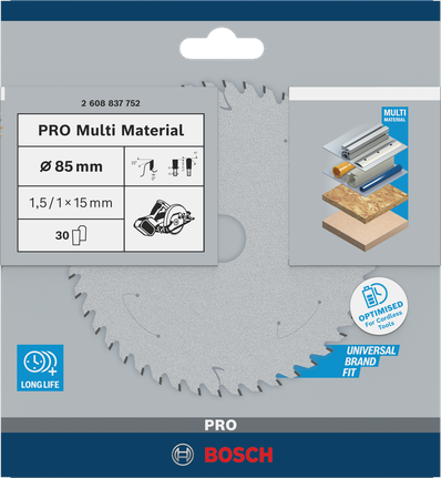 ใบเลื่อยวงเดือน Bosch PRO Multi Material 85 มม.