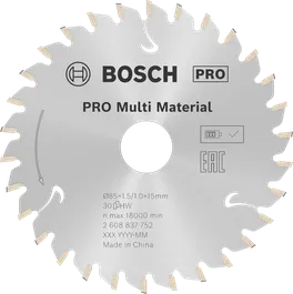 ใบเลื่อยวงเดือนไร้สาย Bosch PRO Multi Material 85 มม.