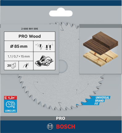 ใบเลื่อยวงเดือน PRO Wood, 85 x 1.1 x 15 มม., T20 ใบเลื่อยวงเดือน PRO Wood, 85 x 1.1 x 15 มม., T20