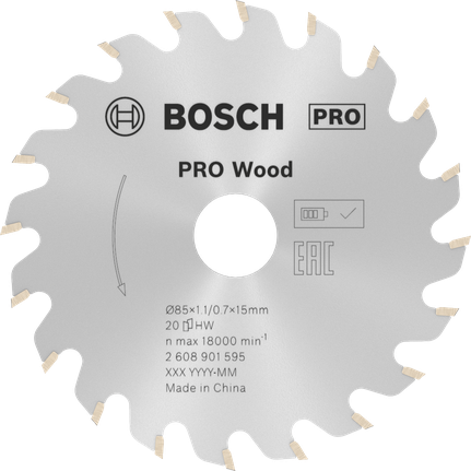 ใบเลื่อยวงเดือน PRO Wood, 85 x 1.1 x 15 มม., T20 ใบเลื่อยวงเดือน PRO Wood, 85 x 1.1 x 15 มม., T20