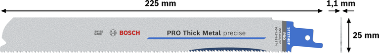 ใบเลื่อย Bosch PRO Thick Metal precise S1137HBF ขนาด 225 มม.