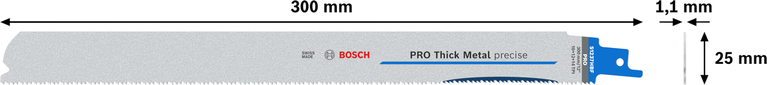 ใบเลื่อย Bosch PRO Thick Metal S1237HBF แม่นยำ ขนาด 300 มม.