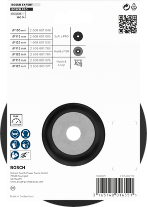 แผ่นรองหลังแบบนุ่ม Bosch PRO 125มม. M14.