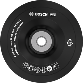 แผ่นรองหลัง Bosch PRO แบบนุ่ม 125 มม. สำหรับเครื่องเจียรไฟฟ้า.