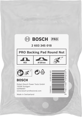 น็อตกลมแผ่นรอง PRO แผ่นรองหลัง Bosch PRO น็อตกลม M10 100 มม.