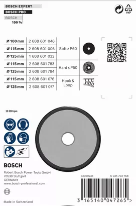 แผ่นรองหลัง Bosch PRO นุ่ม 125 มม. M10
