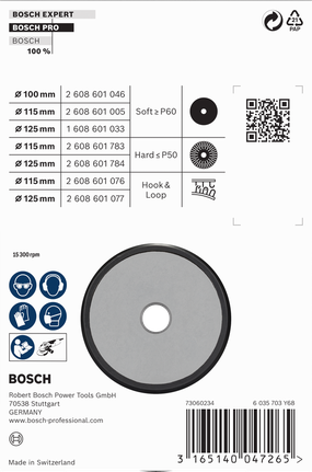 แผ่นรองหลัง Bosch PRO นุ่ม 125 มม. M10.