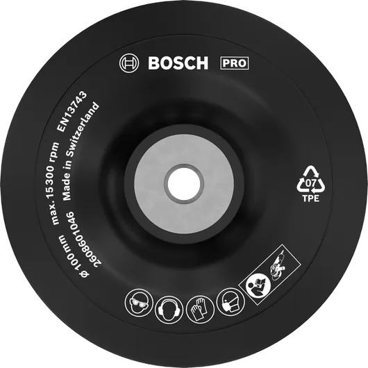 แผ่นรองนุ่ม PRO แผ่นรอง Bosch PRO Backing Pad แบบนุ่ม 100 มม. สำหรับเครื่องเจียรไฟฟ้า.