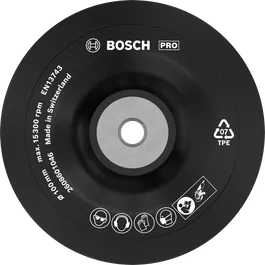 แผ่นรอง Bosch PRO Backing Pad แบบนุ่ม 100 มม. สำหรับเครื่องเจียรไฟฟ้า.