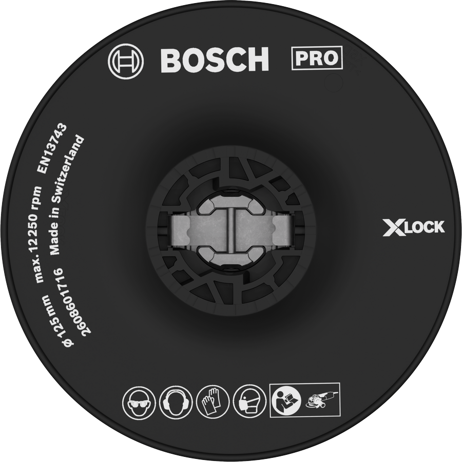 อุปกรณ์เสริม Bosch PRO Backing Pad Hard ขนาด 125 มม. X-Lock.