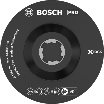 แผ่นรอง Bosch PRO 125 มม. SCM สำหรับเครื่องเจียร X-LOCK.