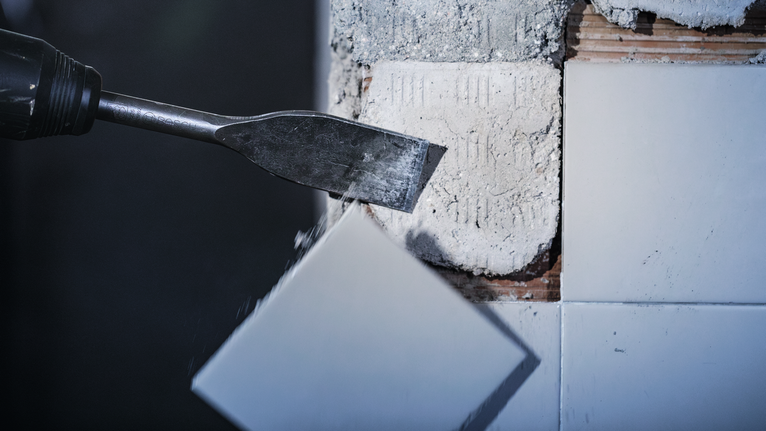 เครื่องมือสิ่วสำหรับถอดกระเบื้องเซรามิกออกจากผนัง