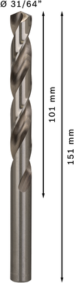 PRO Metal HSS-G ดอกสว่านเจาะเกลียว Bosch PRO Metal HSS-G ขนาด 31/64 นิ้ว