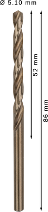 เกลียวดอกสว่าน PRO Stainless Steel HSS-Co 5.1 x 52 x 86 มม. 10 ชิ้น เกลียวดอกสว่าน PRO Stainless Steel HSS-Co 5.1 x 52 x 86 มม. 10 ชิ้น