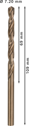 เกลียวดอกสว่าน PRO Stainless Steel HSS-Co 7.2 x 69 x 109 มม. 10 ชิ้น เกลียวดอกสว่าน PRO Stainless Steel HSS-Co 7.2 x 69 x 109 มม. 10 ชิ้น