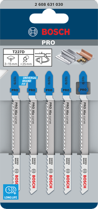ใบเลื่อยจิ๊กซอว์ Bosch PRO Alu curve T227D 100 mm 5 ชิ้น.