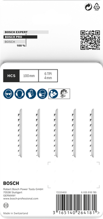 ใบเลื่อยจิ๊กซอว์ Bosch PRO Wood precise T144DP 100 มม. 5 ชิ้น.