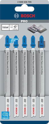 ใบเลื่อยจิ๊กซอว์ Bosch PRO สำหรับท่อและโปรไฟล์โลหะ รุ่น T321AF จำนวน 5 ใบ