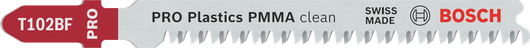 ใบเลื่อยจิ๊กซอว์ Bosch PRO Plastics PMMA clean T102BF.