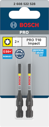ดอกไขควงกระแทก PRO Torx, T10, 55 มม., 2 ชิ้น ดอกสว่านกระแทก Bosch PRO Torx T10 ขนาด 55 มม.