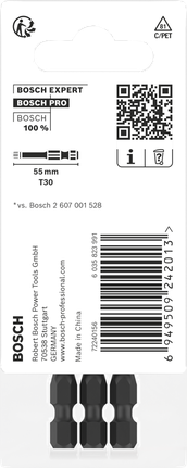 ดอกไขควงกระแทก PRO Torx, T40, 55 มม., 2 ชิ้น ดอกไขควงกระแทก Bosch PRO Torx T40 55 มม. 2 ชิ้น