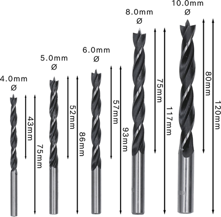 ชุดดอกสว่านเจาะไม้ Bosch PRO Wood Brad Point 5 ขนาด.