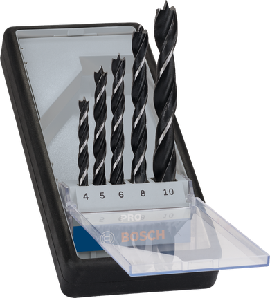 ชุดดอกสว่านเจาะไม้ Bosch PRO Wood Brad Point 5 ขนาด.
