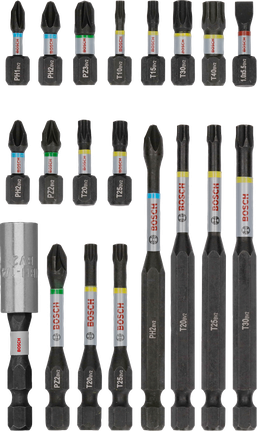 ชุดดอกไขควง PRO Impact 20 ชิ้น ชุดดอกไขควงกระแทก Bosch PRO 20 ชิ้น เพื่อการยึดติดที่หลากหลาย.