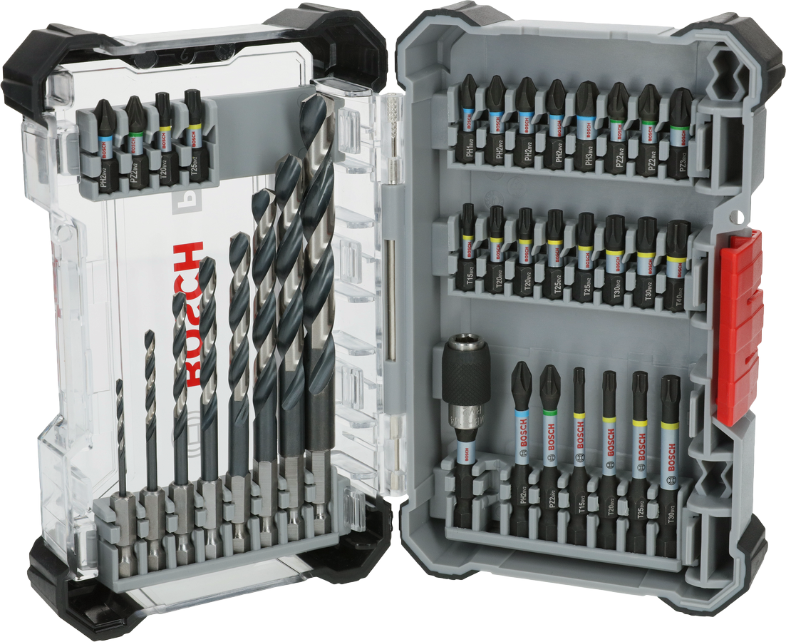 ชุด Bosch PRO Impact Metal พร้อมดอกสว่านและไขควงคละแบบ.