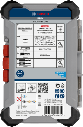 PRO Impact Mixed Set Set จำนวน 40 ชิ้น Bosch PRO Impact ชุดผสม 40 ชิ้น.