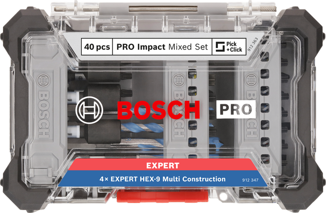 PRO Impact Mixed Set Set จำนวน 40 ชิ้น Bosch PRO Impact ชุดผสม 40 ชิ้น.