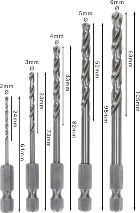 ชุดดอกสว่านเจาะเหล็ก Hex Twist Bosch PRO Metal HSS-G 5 ขนาด.