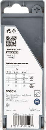 ชุดดอกสว่านหกเหลี่ยม Bosch PRO Metal HSS-G 3/8″ 5 ชิ้น.
