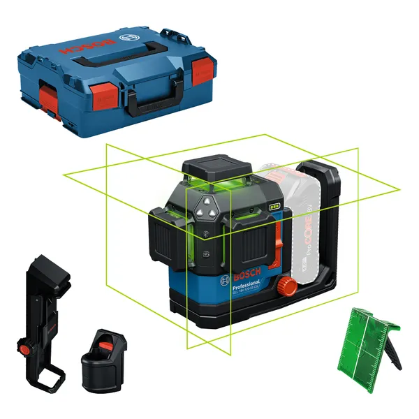 เครื่องมือวัดระดับเลเซอร์ Bosch GLL 18V-120 พร้อมกล่องและอุปกรณ์เสริม.