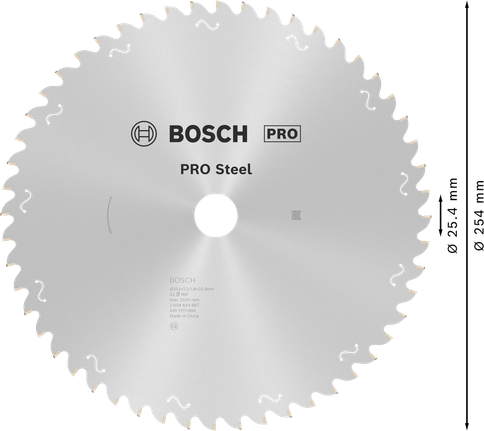 ใบเลื่อยวงเดือนเหล็ก Bosch PRO 254 มม. 52 ฟัน.