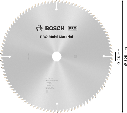 ใบเลื่อยวงเดือน PRO Multi Material, 305 x 2.7 x 25.4 มม., T120 ใบเลื่อยวงเดือน PRO Multi Material, 305 x 2.7 x 25.4 มม., T120