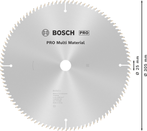 ใบเลื่อยวงเดือน PRO Multi Material, 305 x 2.7 x 25.4 มม., T100 ใบเลื่อยวงเดือน PRO Multi Material, 305 x 2.7 x 25.4 มม., T100