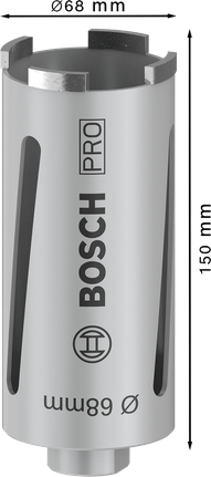 Bosch PRO Core Cutter แบบแห้ง 68x150mm G 1/2 นิ้ว.