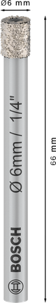 ดอกสว่านเจาะกระเบื้อง Bosch PRO Ceramic แบบแห้ง ขนาด 6x66 มม.