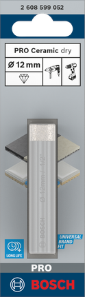 ดอกสว่านเจาะแห้ง Bosch PRO Ceramic 12 มม.