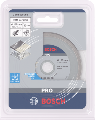PRO Ceramic ใบตัดเพชรเซรามิก Bosch PRO 105×20/16 มม.