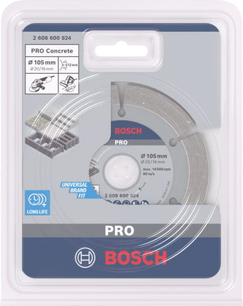 ใบตัดเพชรคอนกรีต Bosch PRO 105×20/16 มม.
