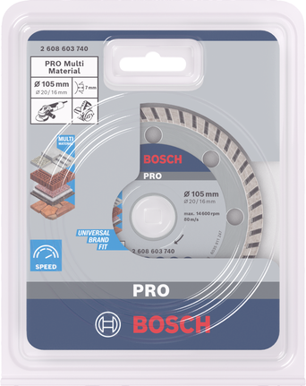 ใบตัดเพชร Bosch PRO Multi Material 105×20/16 มม.
