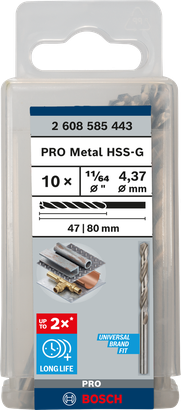 PRO Metal HSS-G ชุดดอกสว่าน Bosch PRO Metal HSS-G 11/64″