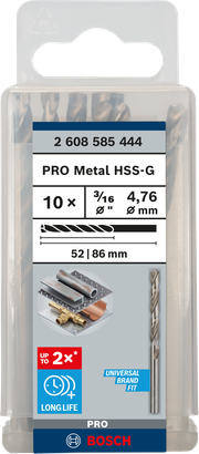 แพ็คดอกสว่านเจาะเกลียว Bosch PRO Metal HSS-G 3/16″
