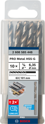 PRO Metal HSS-G ชุดดอกสว่าน Bosch PRO Metal HSS-G 1/4″