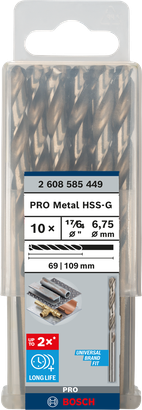 PRO Metal HSS-G ชุดดอกสว่าน Bosch PRO Metal HSS-G 17/64″